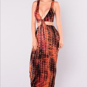 NWT Rust Tie Dye Maxi Dress : Size XL